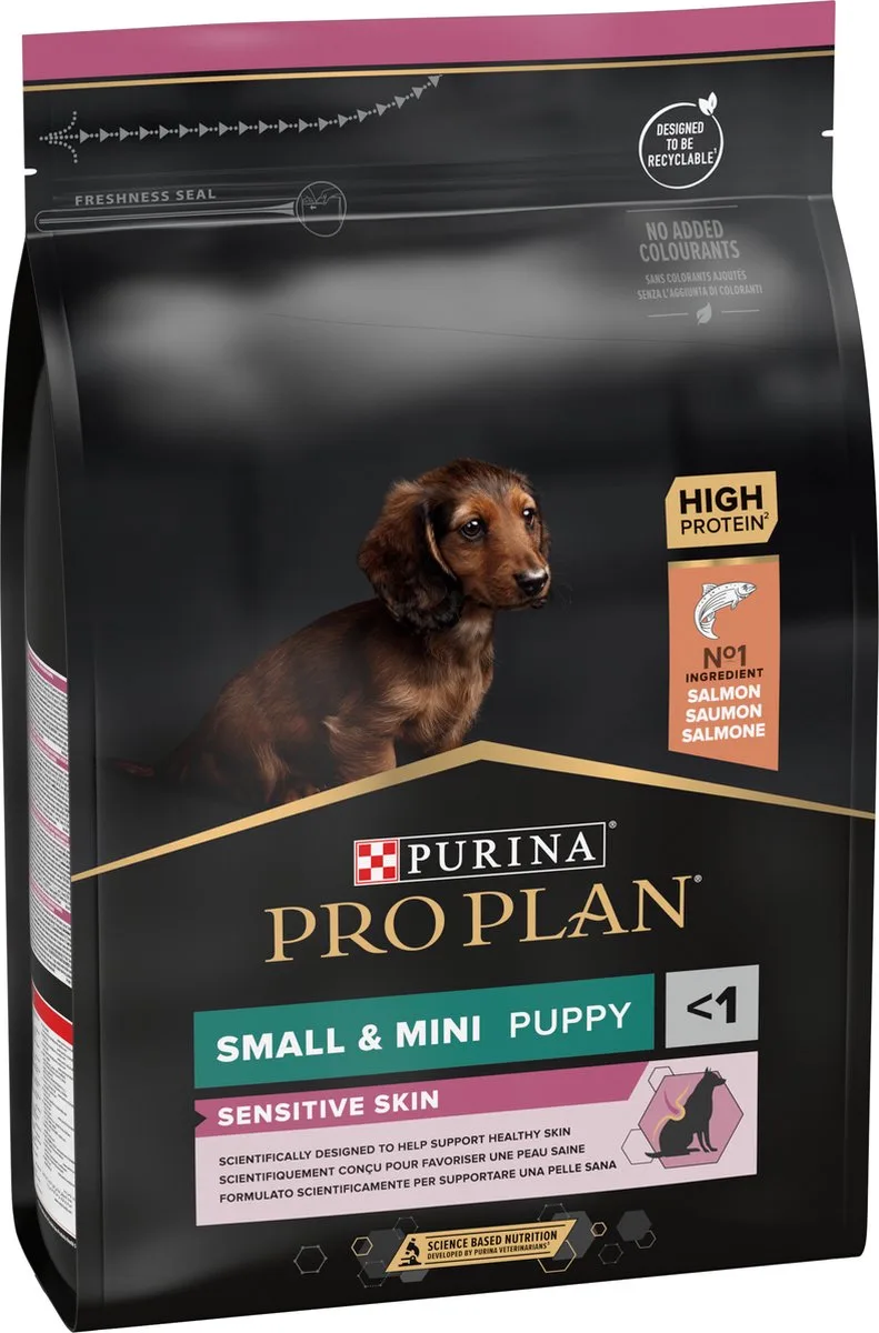 Dog Puppy Small & Mini Breed Sensitive Skin - Hondenvoer - Zalm 3 kg de Purina Pro Plan – photo produit 1 sur 6