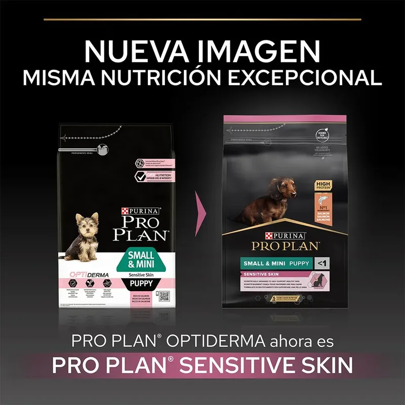Dog Puppy Small & Mini Breed Sensitive Skin - Hondenvoer - Zalm 3 kg de Purina Pro Plan – photo produit 2 sur 6