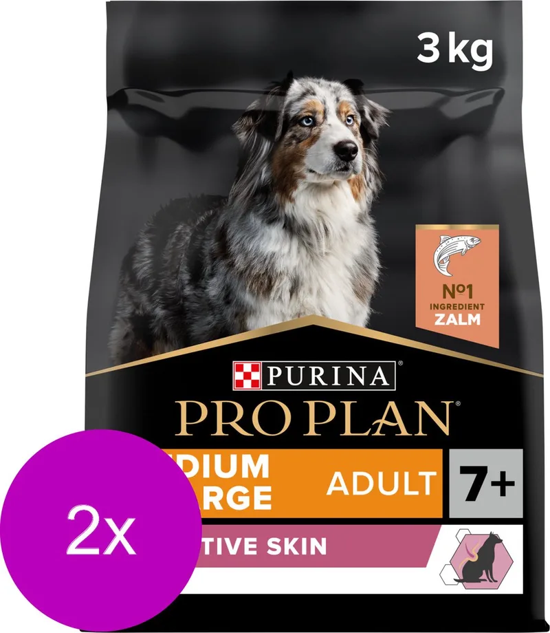 Dog Senior Medium & Large Breed Sensitive Zalm - Hondenvoer - 2 x 3 kg de Purina Pro Plan – photo produit