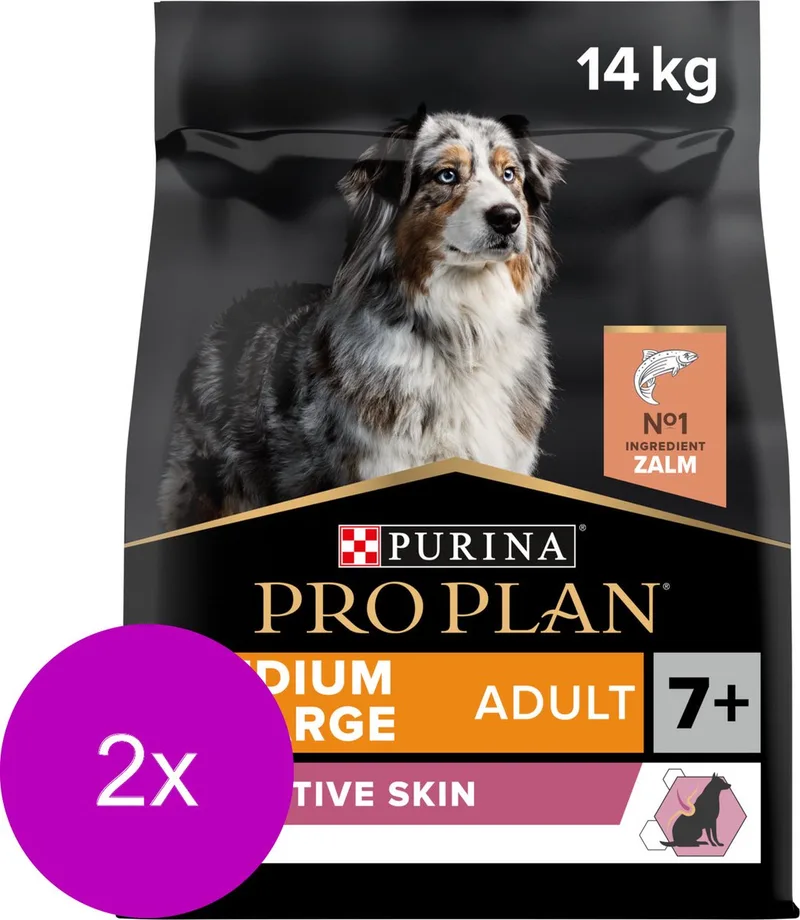 Dog Senior Medium & Large Breed Sensitive Zalm - Hondenvoer - 2 x 14 kg de Purina Pro Plan – photo produit
