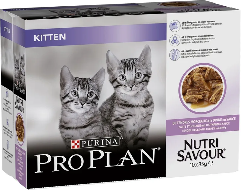 Junior Nutrisavour Katten Natvoer - Kalkoen - 10 x 85 g by Purina Pro Plan – product photo