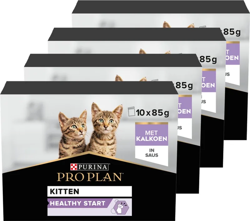 Kitten Healthy Start Multipack - Kattenvoer Natvoer - Kalkoen - 40x85 g von Purina Pro Plan – Produktfoto