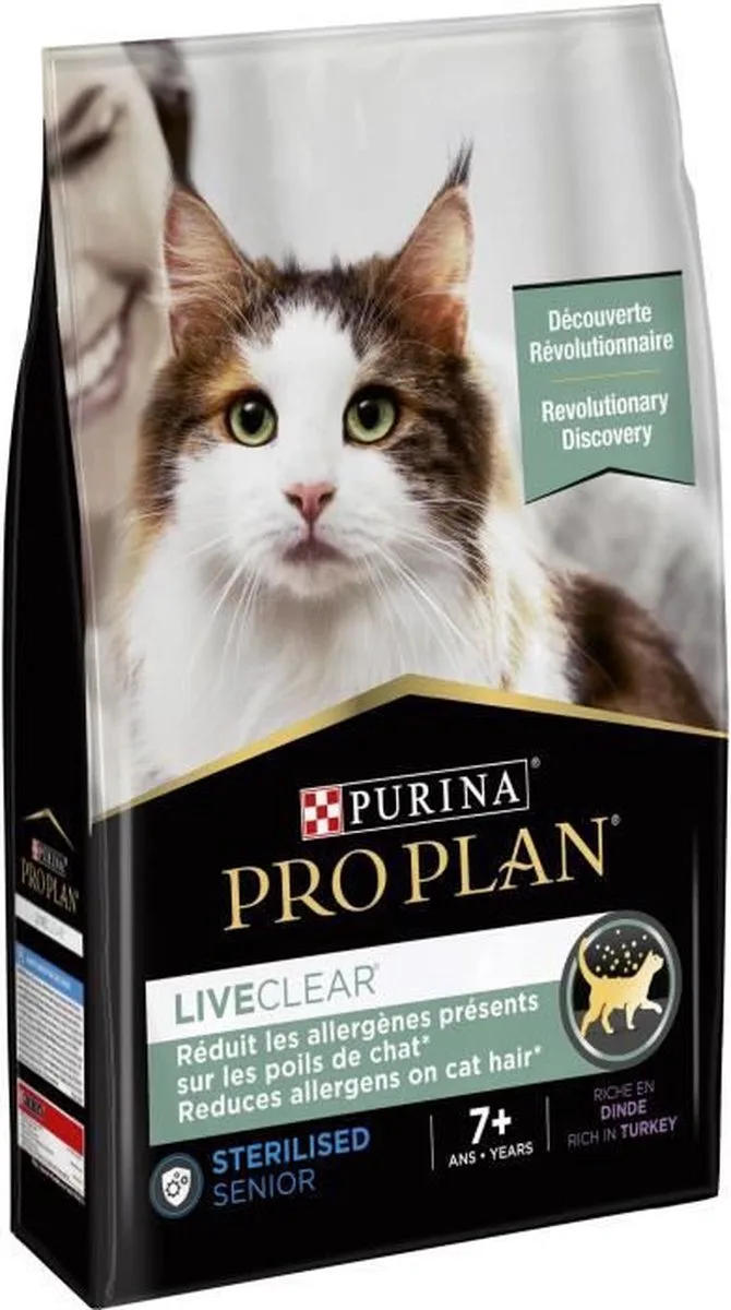 LIVECLEAR Droogvoer rijk aan Turkije - voor gesteriliseerde volwassen katten (7 jaar en +) - 2,8 kg de Purina Pro Plan – photo produit