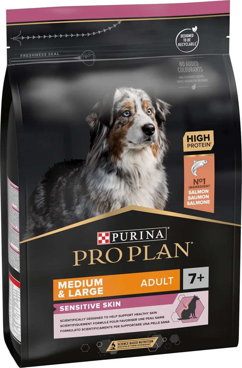 Medium & Large Adult 7+ Sensitive Skin - Honden Droogvoer - Zalm - 3 kg von Purina Pro Plan – Produktfoto