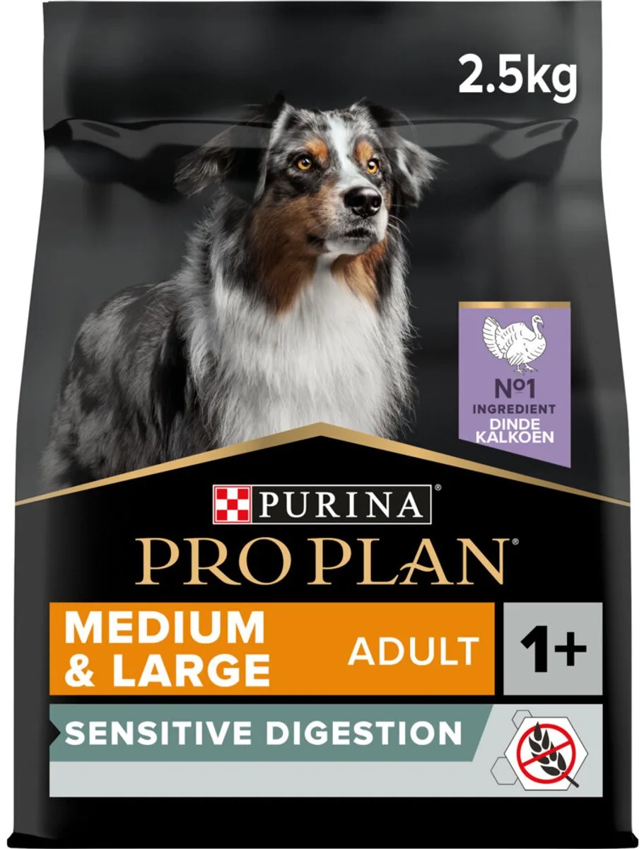 Optidigest - Adult - Graanvrij - Medium - Large - 2 x 2,5kg van Purina Pro Plan – productfoto