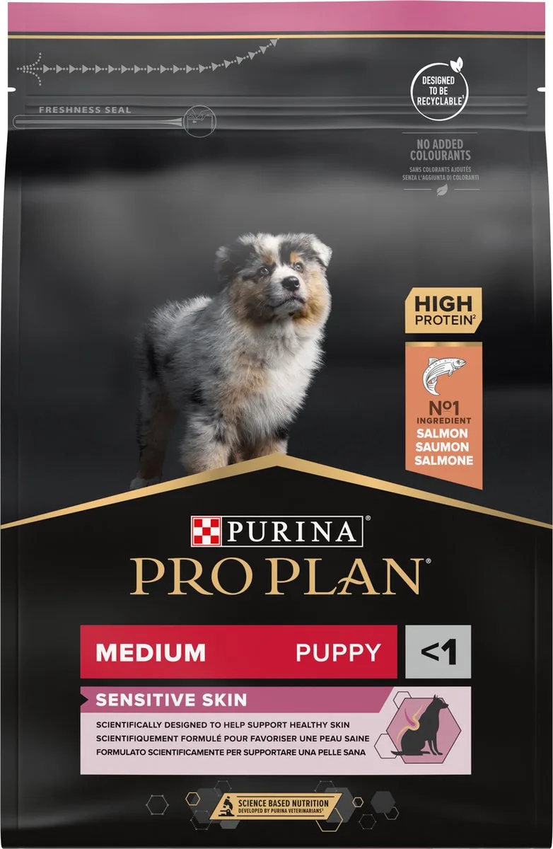 Puppy Medium Sensitive Skin - Honden Droogvoer - Zalm - 3 kg de Purina Pro Plan – photo produit