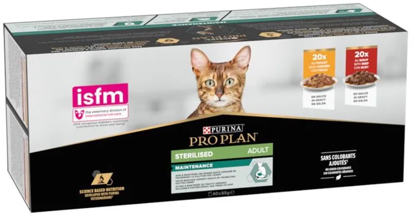 Purina Pro Plan Sterilised Adult Natvoer voor Katten 40x85g de Purina Pro Plan – photo produit