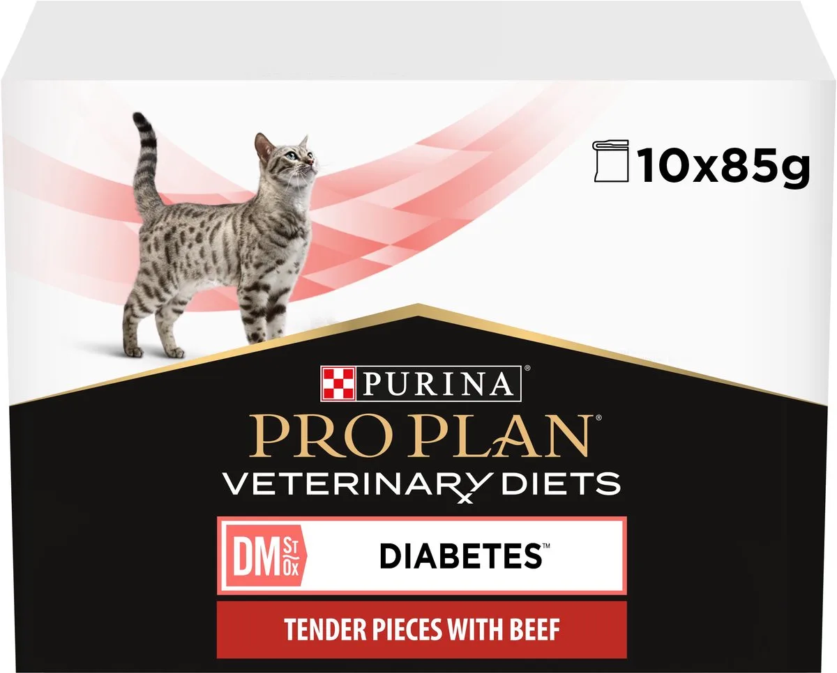 Purina Veterinary Diet DM Diabetes - 10x85g - rund by Purina Pro Plan – product photo