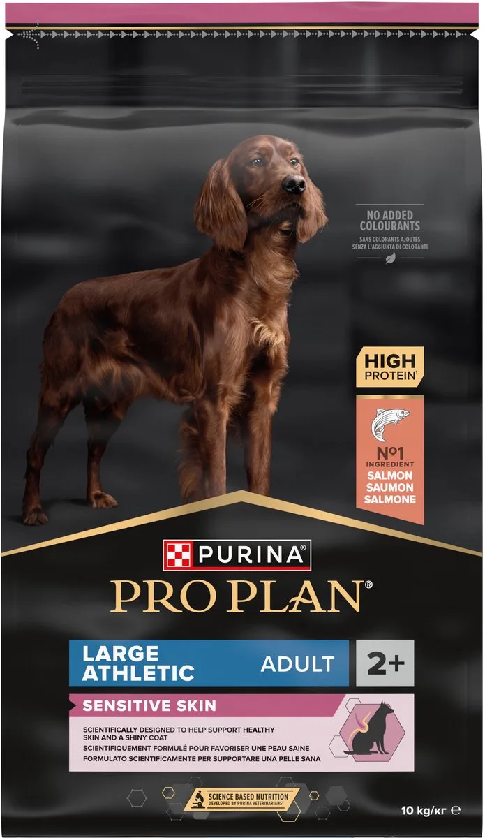 Sensitive Skin Large Athletic Adult - Hondenvoer Droogvoer - Zalm - 10 kg fra Purina Pro Plan – produktbillede