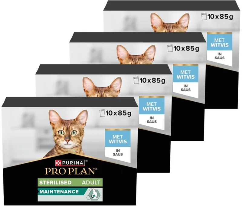 Sterilised Adult Maintenance - Kattenvoer Natvoer - Zeevis - 40 x 85g de Purina Pro Plan – photo produit