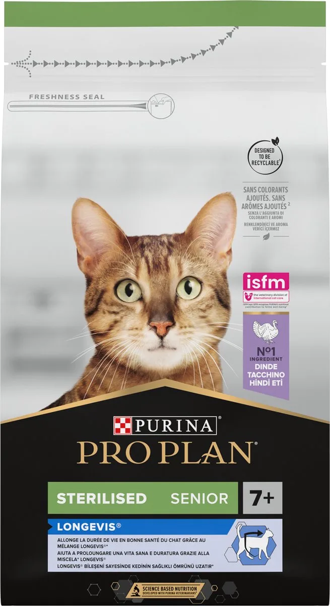 Sterilised Senior 7+ - Kattenvoer Droogvoer - Kalkoen - 6 x 1.5 kg de Purina Pro Plan – photo produit