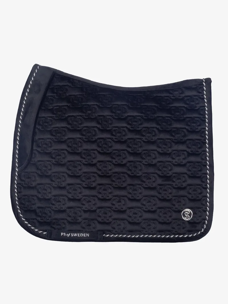 FW'24 Velvet Monogram Dressuur Zadeldek - Zwart Cob by PS of Sweden – product photo