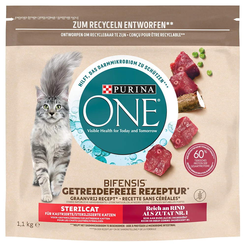 1,1kg Graanvrij Sterilcat met Rund Purina ONE Kattenvoer by Purina ONE – product photo