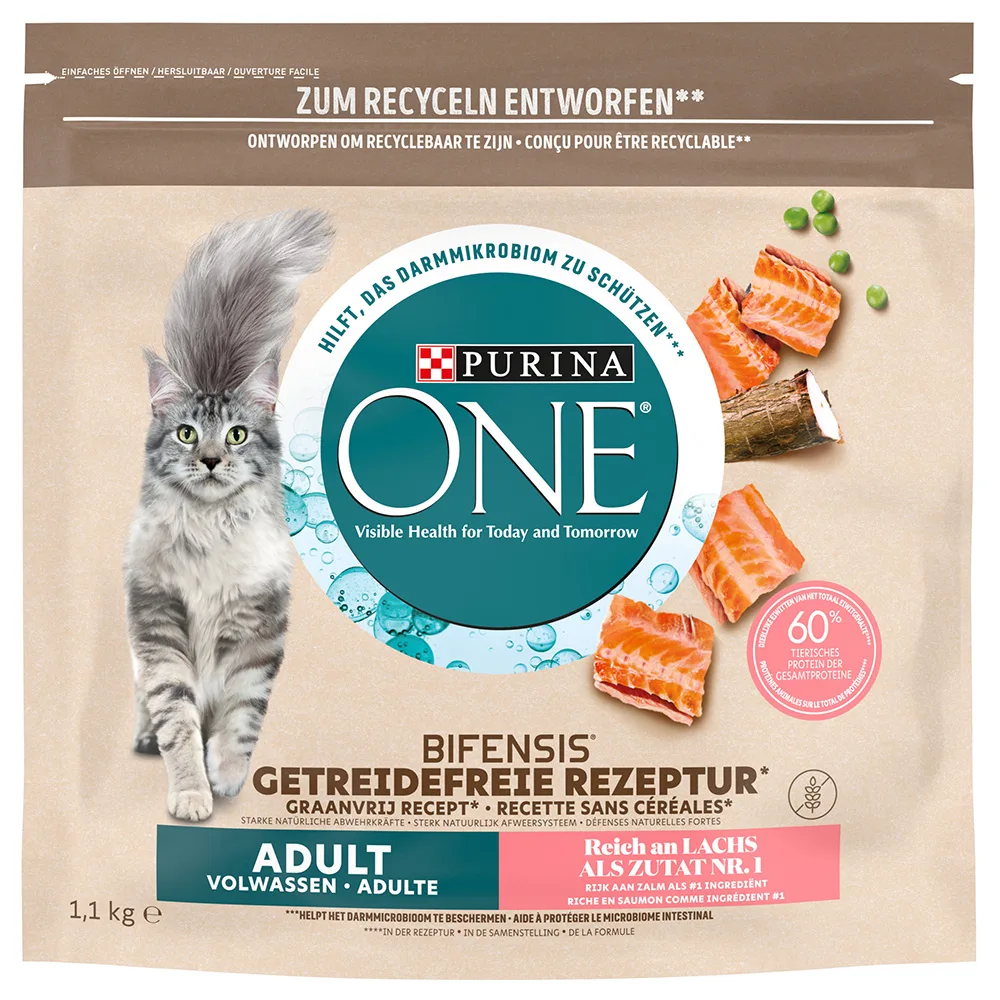 1,1kg Grain Free Adult Zalm Purina ONE Kattenvoer by Purina ONE – product photo