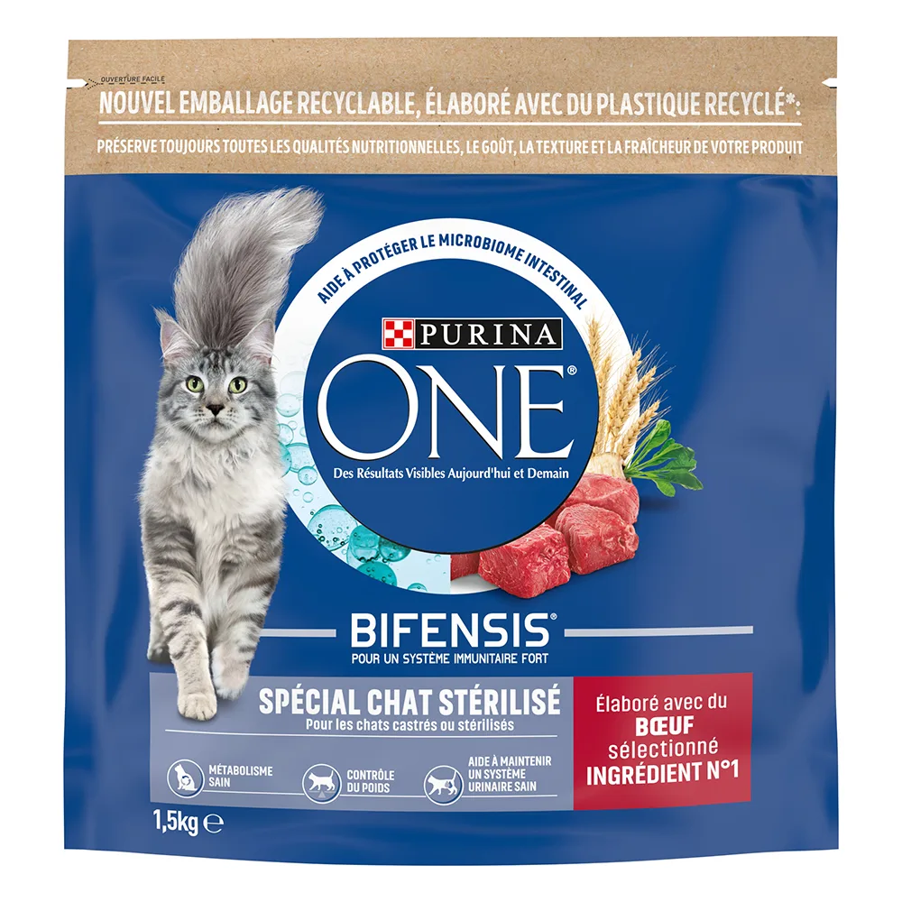 1.5 kg Purina One Gesterilized Rundvlees Droog Kattenvoer de Purina ONE – photo produit