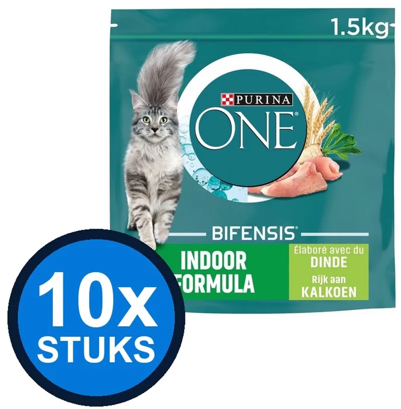 10x Purina One - Adult Indoor Kalkoen - Kattenvoer Droogvoer - 800 g by Purina ONE – product photo