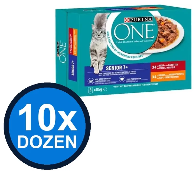 10x Purina One - Senior Rund & Kip - Kattenvoer Natvoer - 8x85g by Purina ONE – product photo