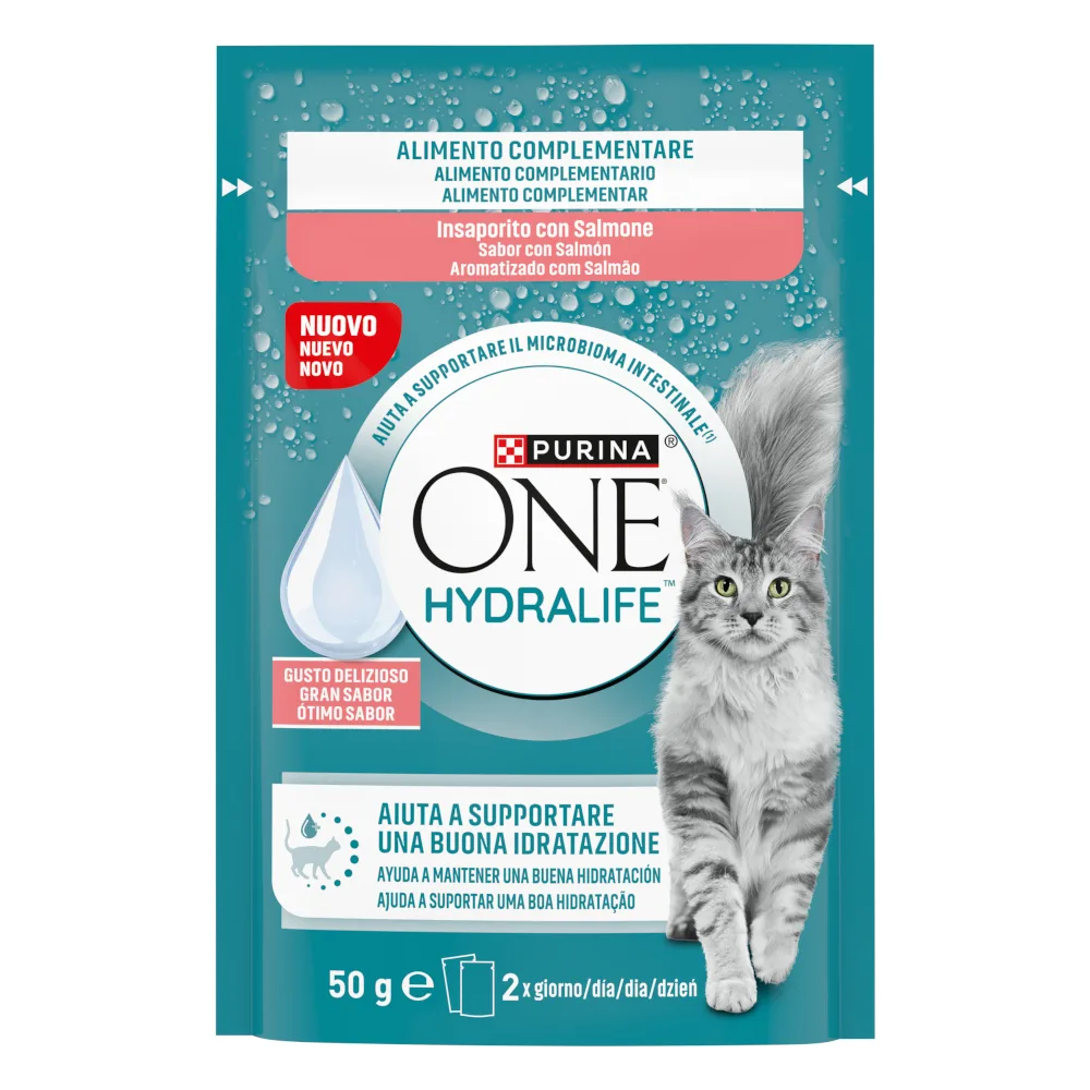 12x 50g PURINA ONE Hydralife kat vloeibaar zalmsmaak natvoer voor katten de Purina ONE – photo produit
