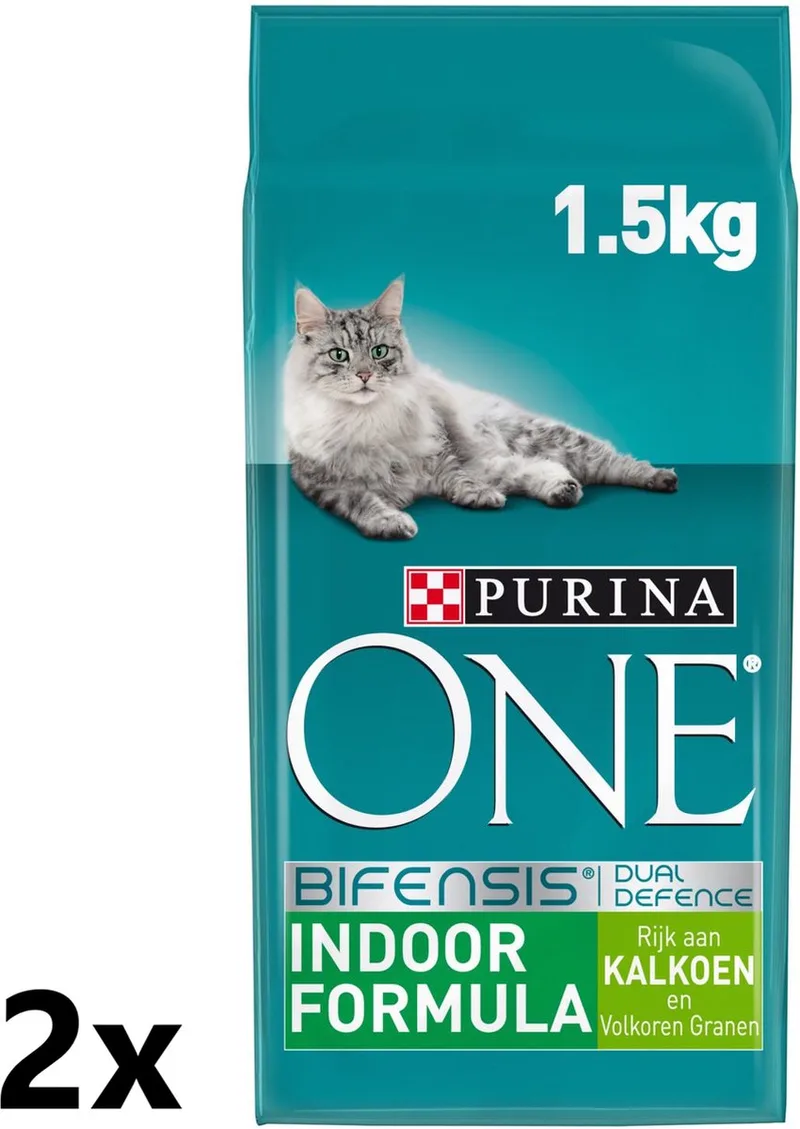 2x Purina One - Adult Indoor Kalkoen - Kattenvoer Droogvoer - 1,5 kg by Purina ONE – product photo