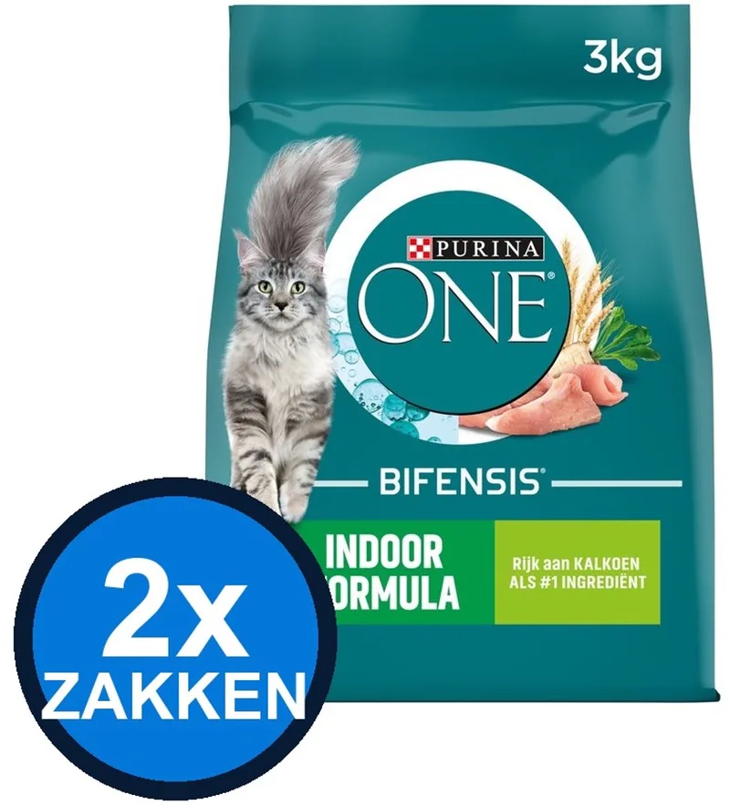 2x Purina One - Adult Indoor Kalkoen - Kattenvoer Droogvoer - 3 kg by Purina ONE – product photo
