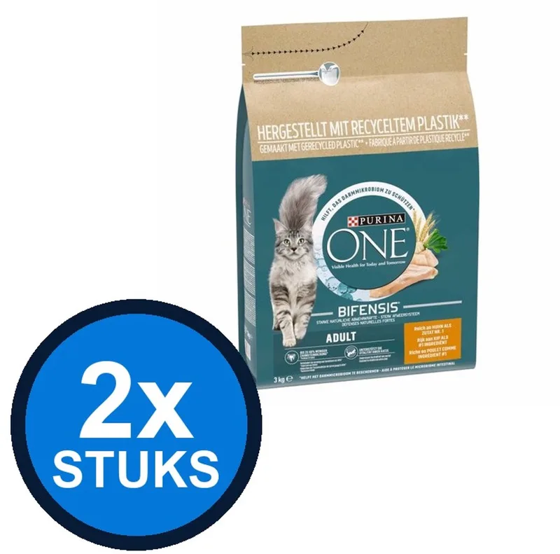 2x Purina One - Adult Kip & Verse Groenten - Kattenvoer Droogvoer - 3 kg by Purina ONE – product photo