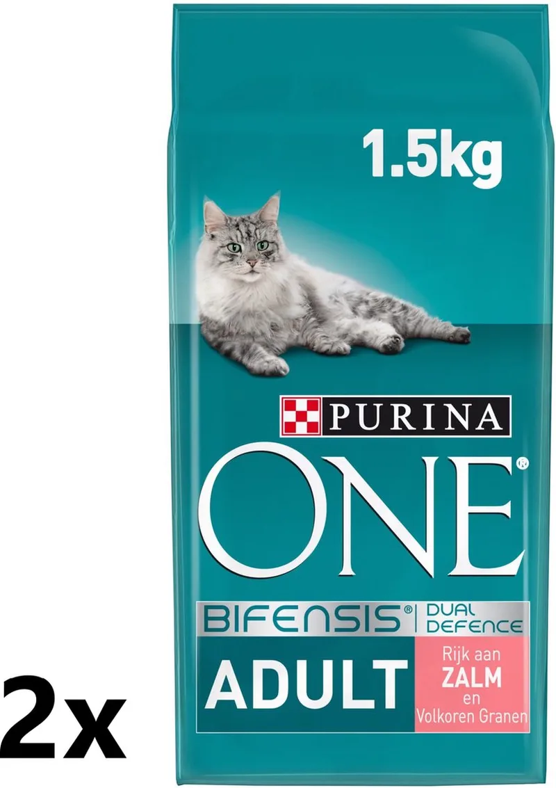 2x Purina One - Adult Zalm & Verse Groenten - Kattenvoer Droogvoer - 1,5 kg de Purina ONE – photo produit