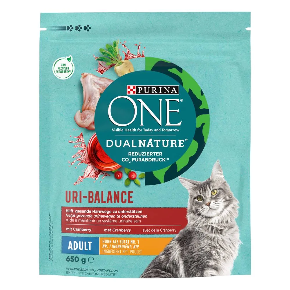 2x650g Dual Nature Adult met Kip & Cranberry Purina ONE Kattenvoer by Purina ONE – product photo