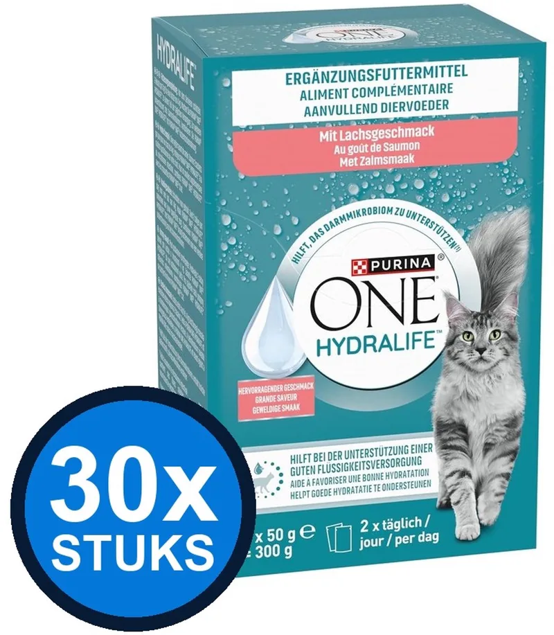 30x Purina One - Adult Hydralife Zalm - Kattenvoer Natvoer - 6x50g by Purina ONE – product photo