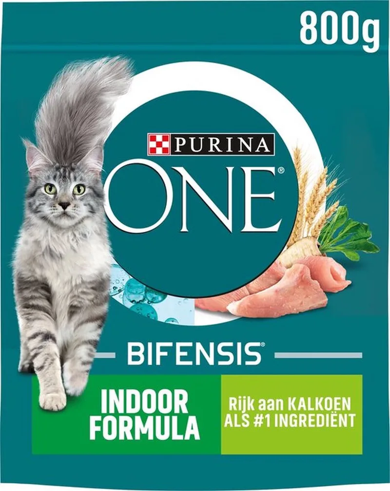3x Purina ONE Indoor - Kattenvoer - Kalkoen & Volkoren Granen - 800g by Purina ONE – product photo