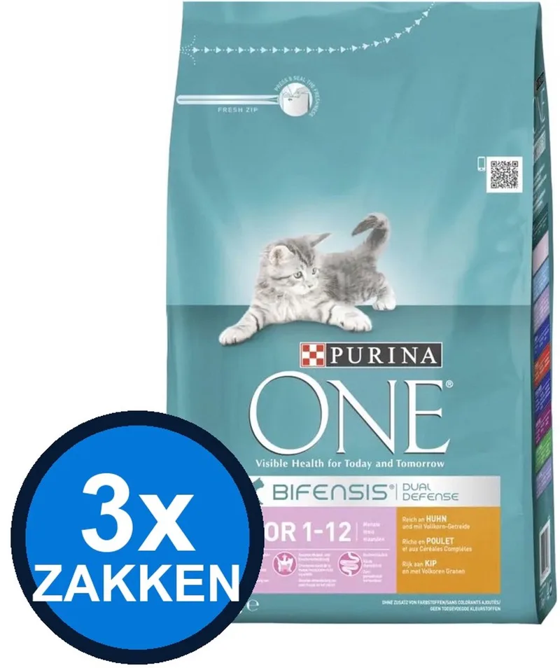 3x Purina One - Junior Kip - Kattenvoer Droogvoer - 1,5 kg de Purina ONE – photo produit
