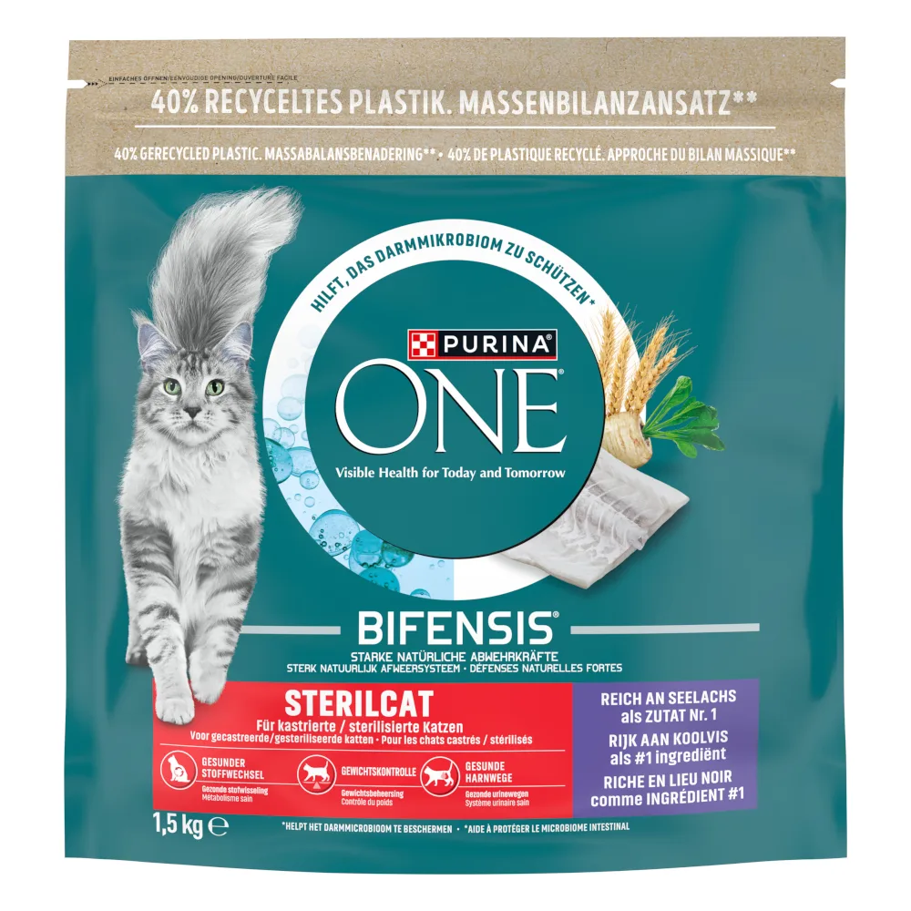 3x1,5kg PURINA ONE SterilCat Koolvis droogvoer voor katten van Purina ONE – productfoto