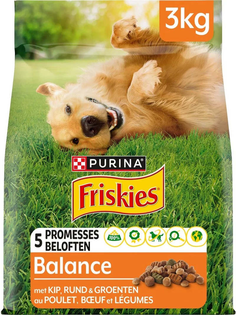 4x Friskies Balance droogvoer voor honden - kip, rund & groenten - 3000g by Purina ONE – product photo