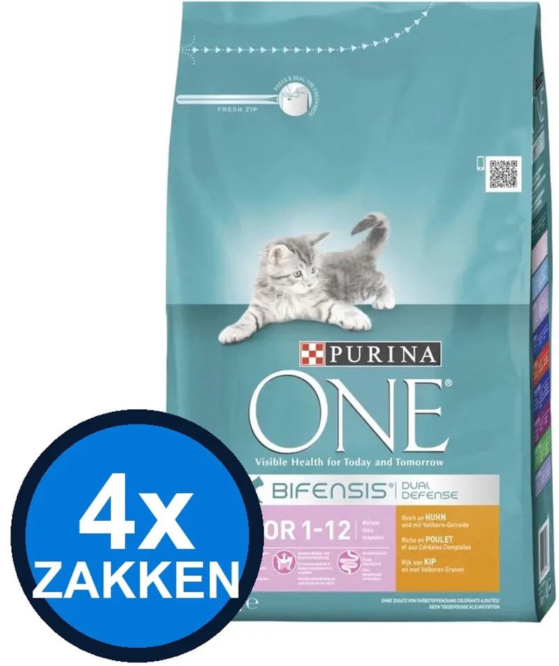 4x Purina One - Junior Kip - Kattenvoer Droogvoer - 1,5 kg de Purina ONE – photo produit