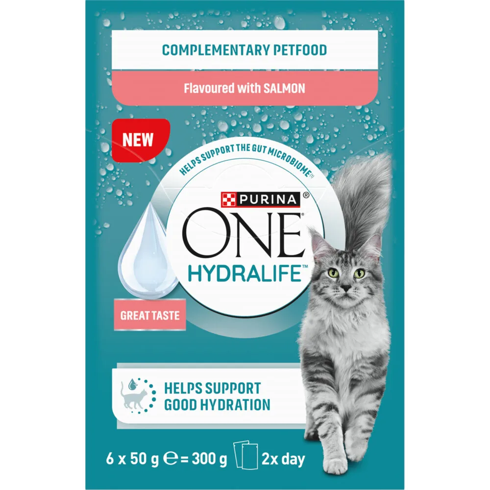 4x Purina ONE Kattenvoer Nat Hydralife Adult Pouch Zalm 6 x 50 gr de Purina ONE – photo produit