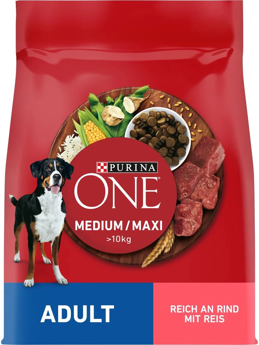 4x Purina One Medium Maxi Adult Honden droogvoer - Rund - 2500g by Purina ONE – product photo