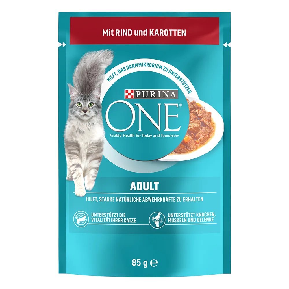 52x85g Adult Rund & Wortel Purina ONE Kattenvoer van Purina ONE – productfoto