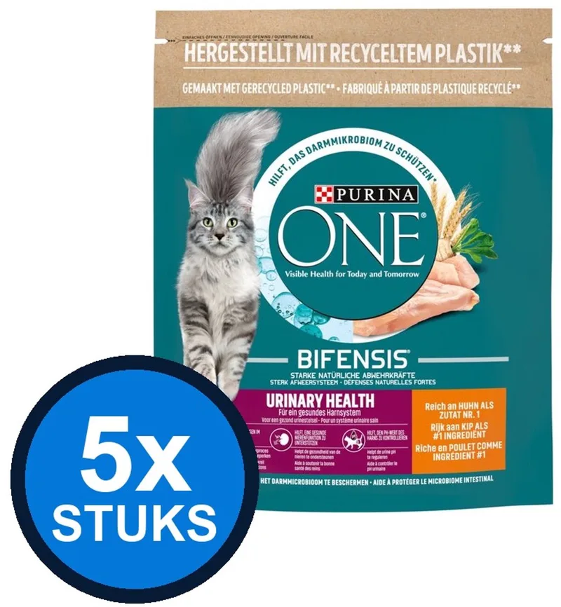 5x Purina One - Adult Urinary Care Kip - Kattenvoer Droogvoer - 800 g fra Purina ONE – produktbillede