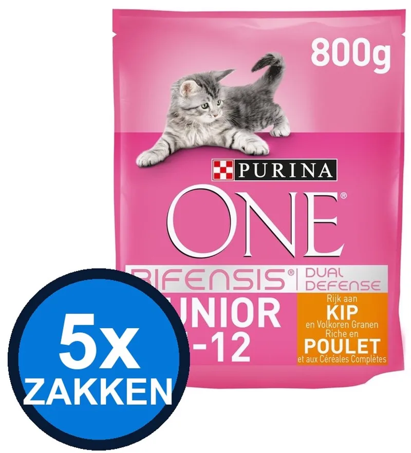 5x Purina One - Junior Kip - Kattenvoer Droogvoer - 800 g by Purina ONE – product photo