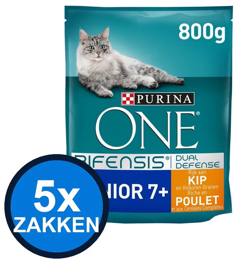 5x Purina One - Senior Kip - Kattenvoer Droogvoer - 800 g de Purina ONE – photo produit