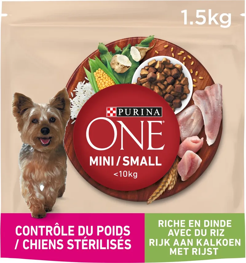 6x Purina One - Hondenvoer Mini - Kalkoen en rijst - 1,5kg von Purina ONE – Produktfoto