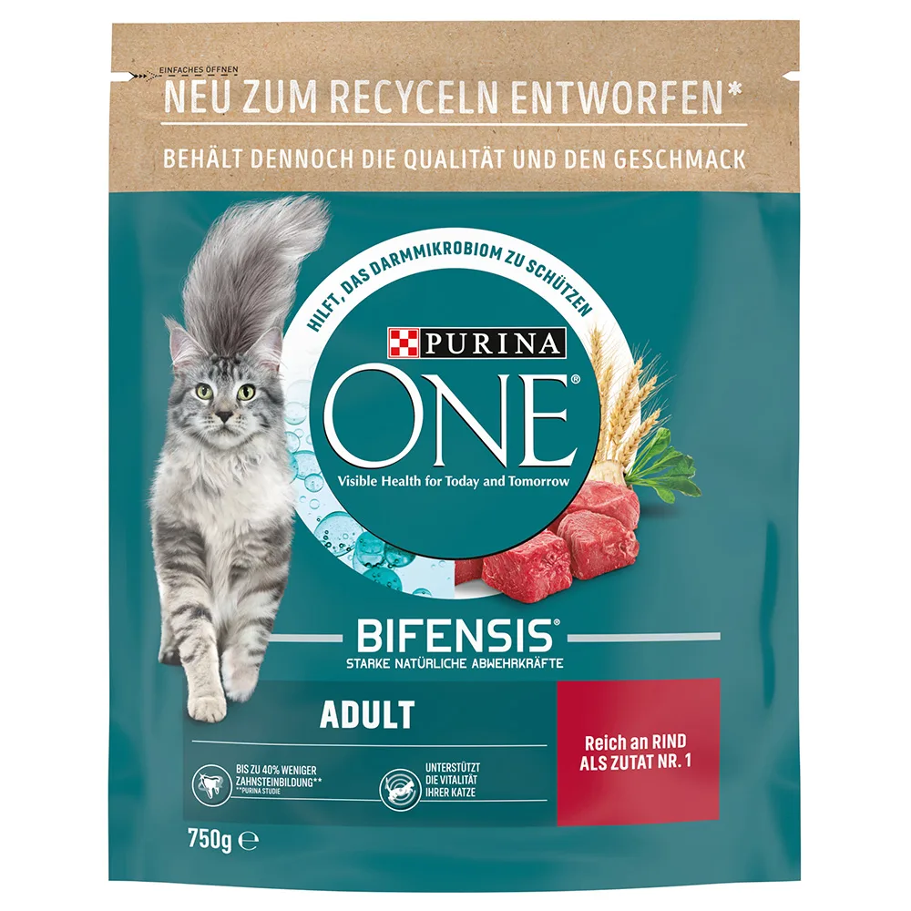 750g Adult met Rund & Volkoren Granen Purina ONE Kattenvoer by Purina ONE – product photo