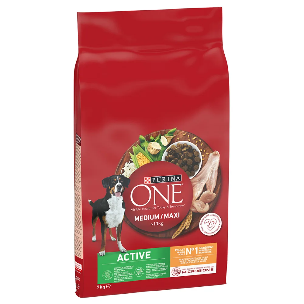 7kg Medium/Maxi Active Kip Purina ONE Hondenvoer van Purina ONE – productfoto