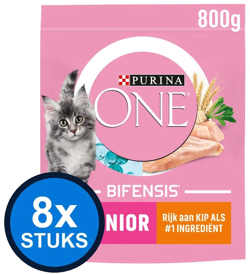 8x Purina One - Junior Kip - Kattenvoer Droogvoer - 800 g by Purina ONE – product photo