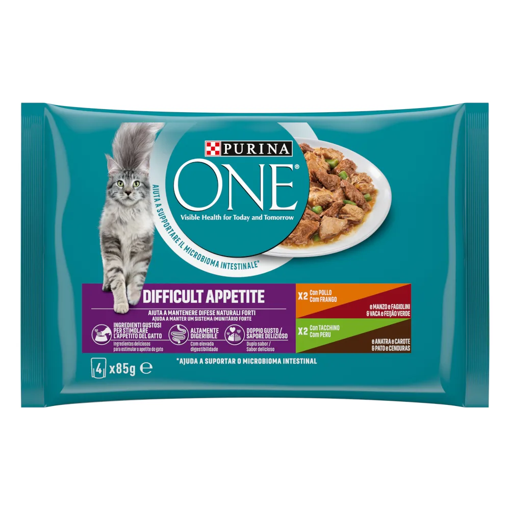 8x85g PURINA ONE Difficult Appetite Kip & Kalkoen natvoer voor katten von Purina ONE – Produktfoto