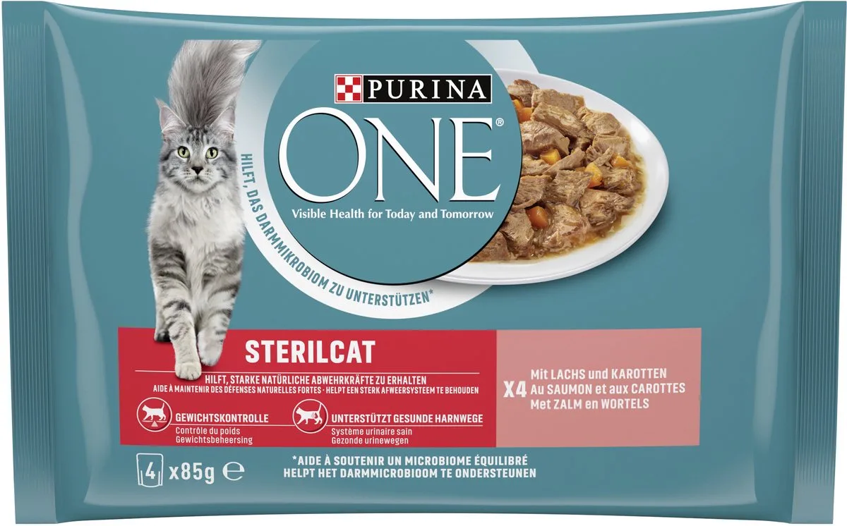 Adult 4x85 g - - Zalm&Wortel by Purina ONE – product photo
