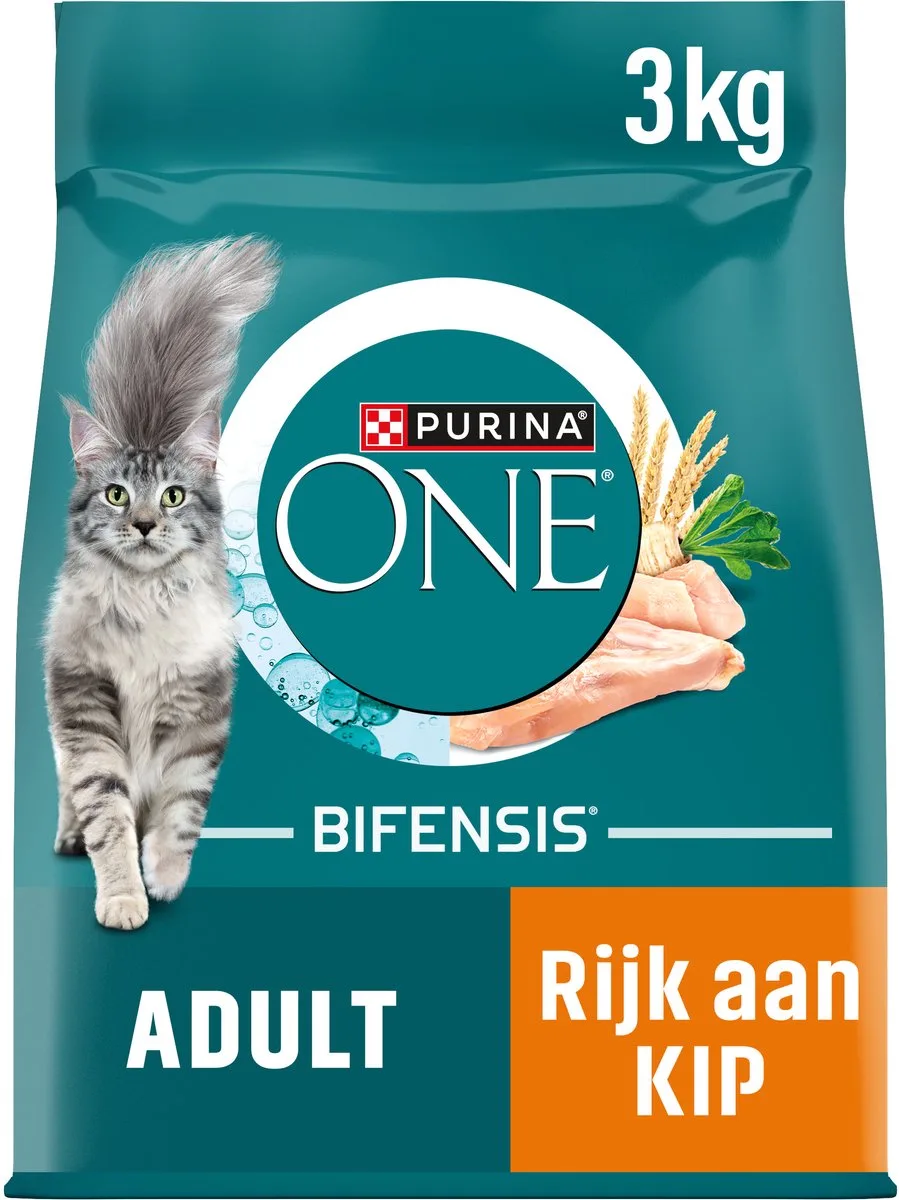 Adult - Kattenbrokjes - Kip & Volkoren Granen - 4 x 3 kg de Purina ONE – photo produit