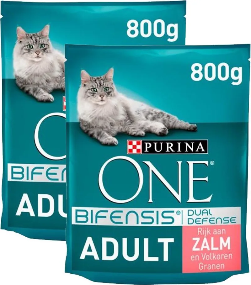 Adult Kattenvoer Zalm & Volkoren Granen Multi Pack - 2 x 800gr von Purina ONE – Produktfoto