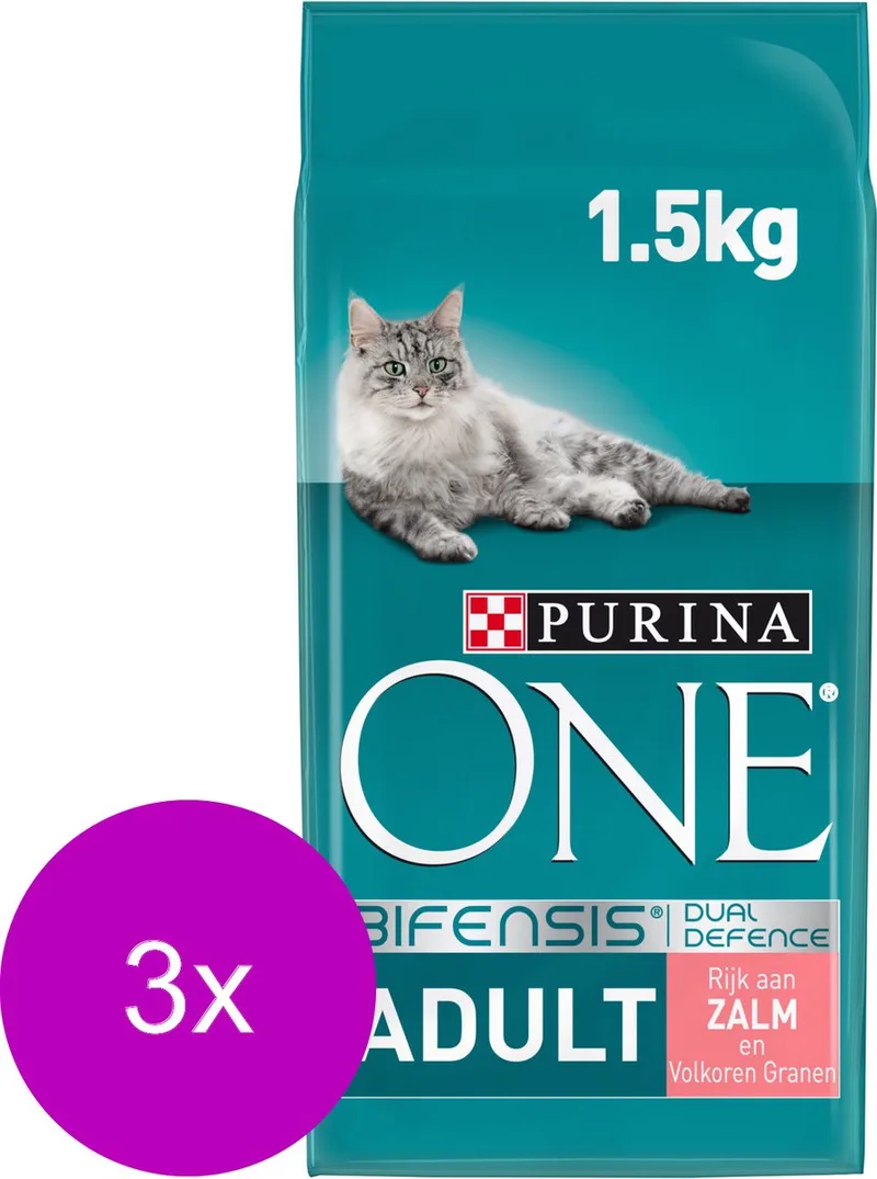Adult Zalm&Granen - Kattenvoer - 3 x 1.5 kg von Purina ONE – Produktfoto