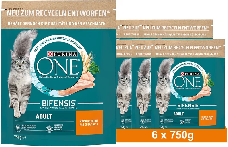 BIFENSIS Adult droogvoer voor katten, rijk aan kip, (6 x 750g) de Purina ONE – photo produit