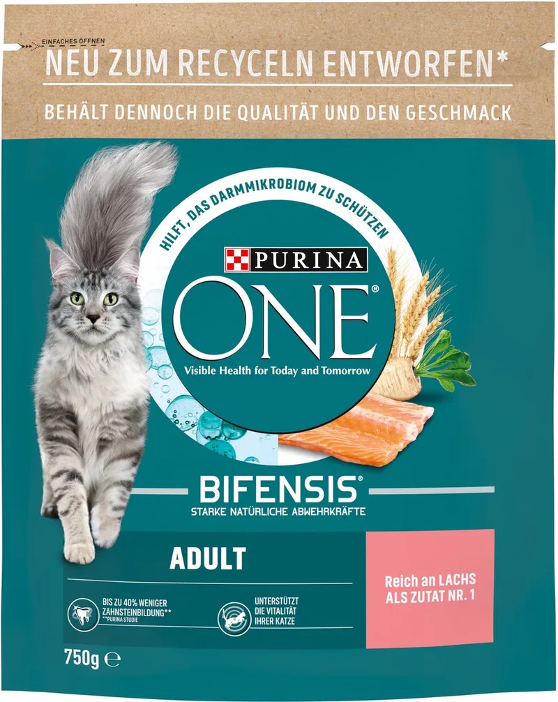 BIFENSIS Adult droogvoer voor katten, rijk aan zalm, (1 x 750g) by Purina ONE – product photo
